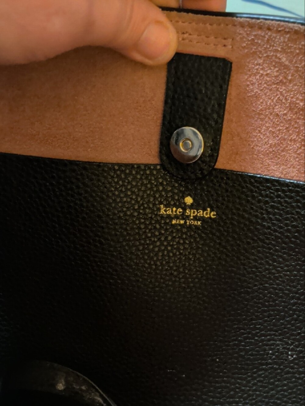 kate spade Black Pebbled Leather Satchel with Gold Hardware - Picture 6 of 14